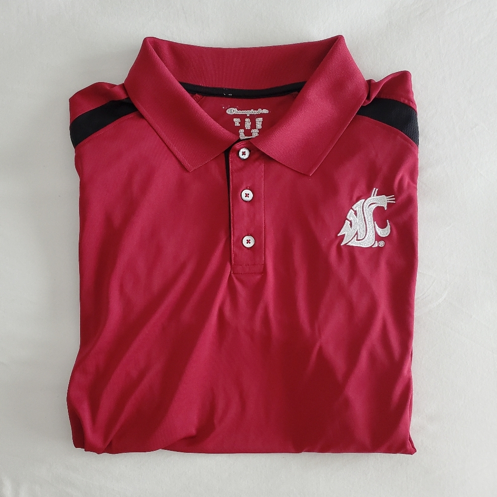 Men's Champion Washington State University Cougars Performance Polo in Crimson